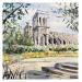 Peinture Parc de Notre Dame par Bailly Kévin  | Tableau Figuratif Urbain Architecture Aquarelle Encre