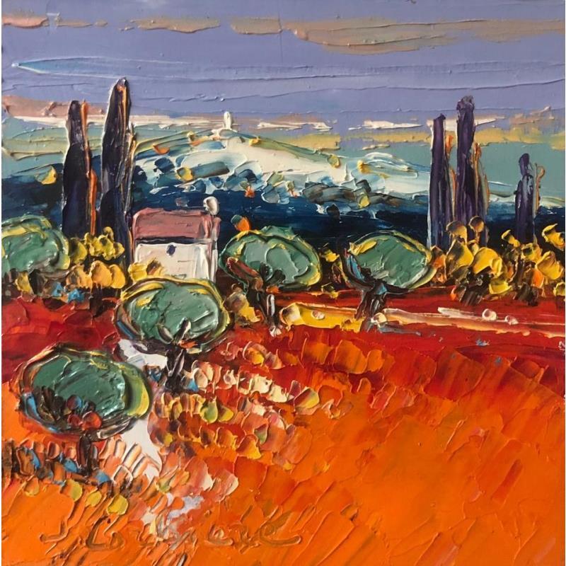 Painting Autour du Mont Ventoux by Corbière Liisa | Painting Figurative Oil Landscapes