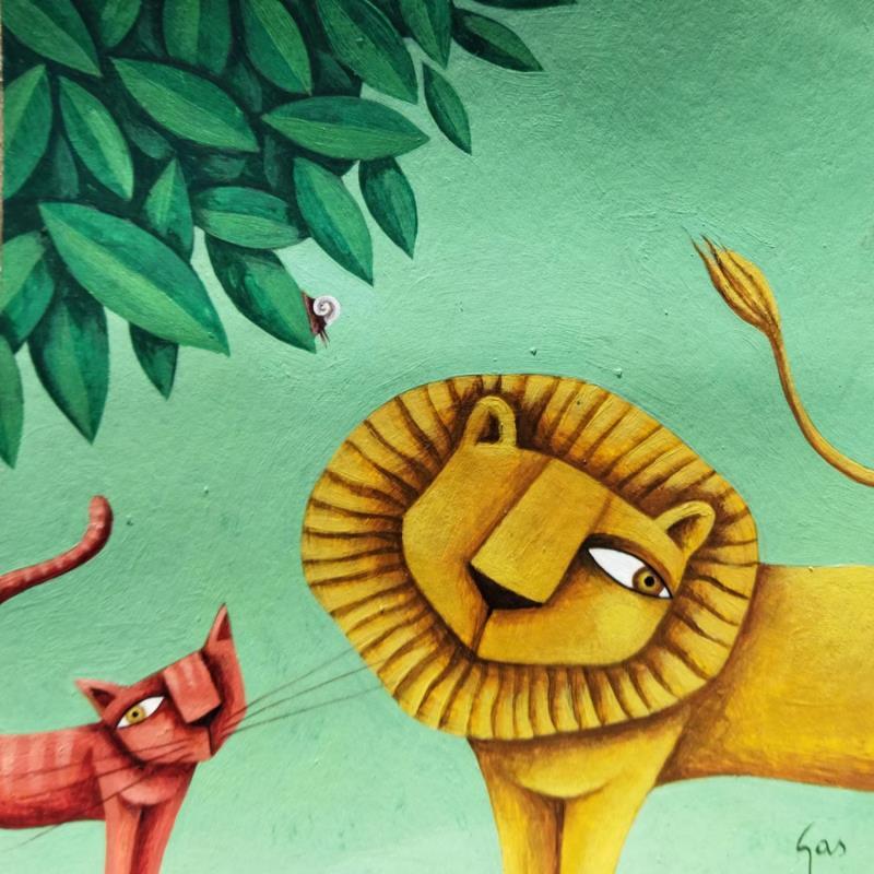 Painting Punt de trobada by Aguasca Sole Gemma | Painting Naive art Acrylic Animals