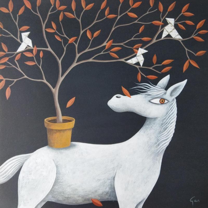 Gemälde A la tardor von Aguasca Sole Gemma | Gemälde Naive Kunst Tiere Acryl