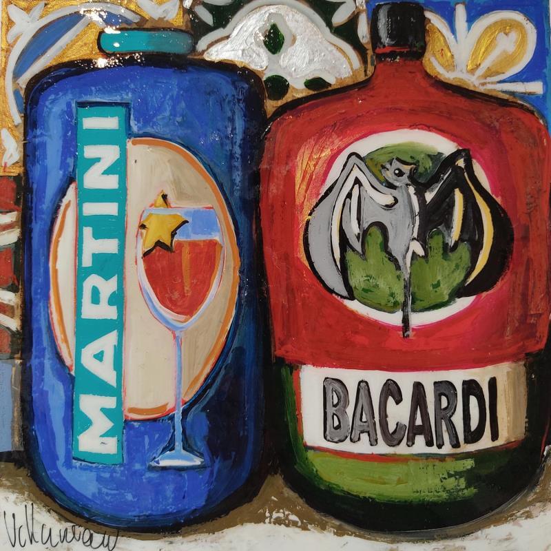 Painting Bodega martini by Villanueva Puigdelliura Natalia | Painting Figurative Oil Still-life