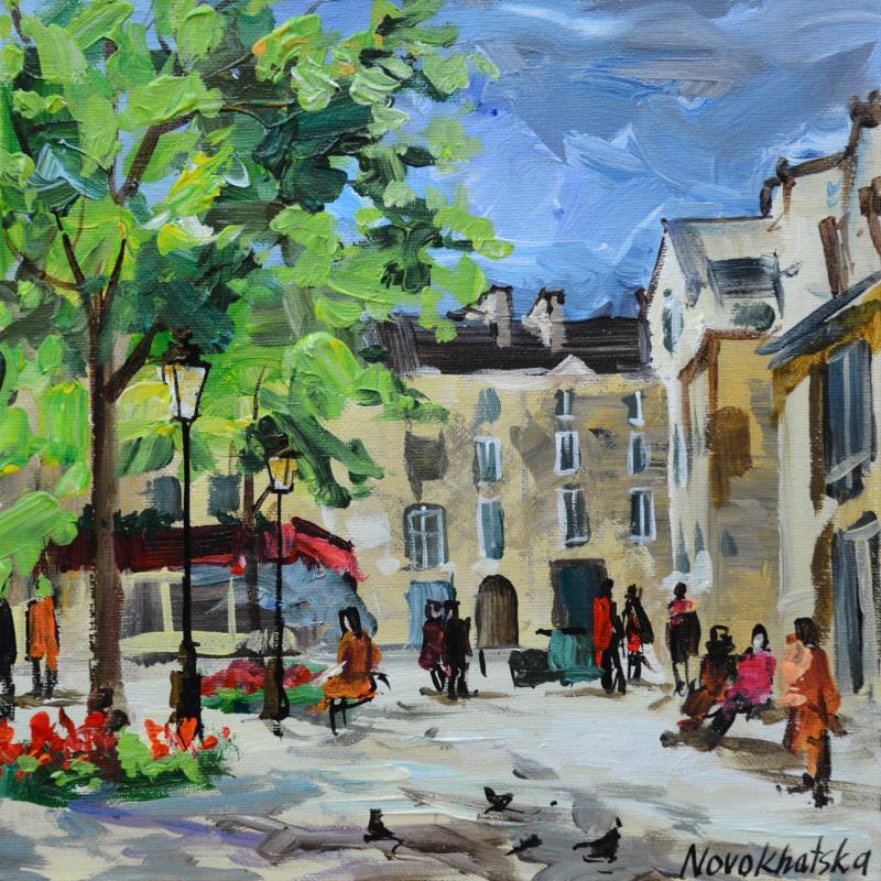 Painting Quartier du Marais by Novokhatska Olga | Painting Figurative Acrylic, Oil Urban