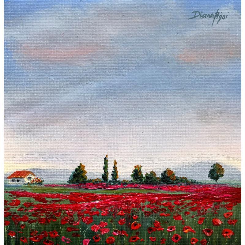 Peinture Poppy Fields par Pigni Diana | Tableau Impressionnisme Paysages Huile