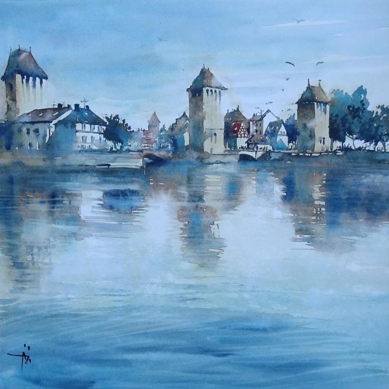 Painting Ponts Couverts  by Abbatucci Violaine | Painting Figurative Watercolor