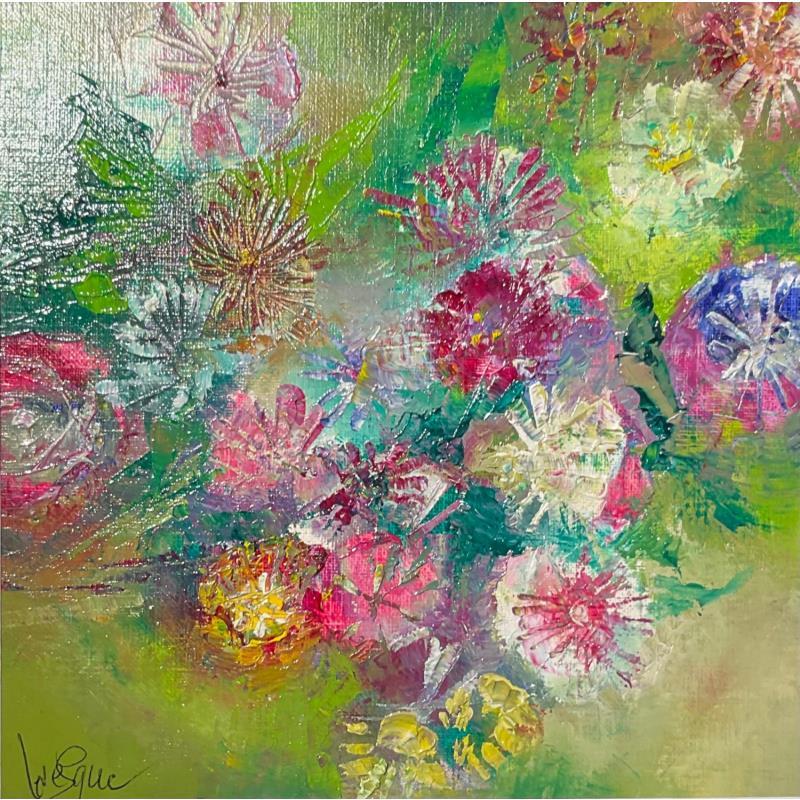Gemälde Pensées fleuries von Levesque Emmanuelle | Gemälde Öl