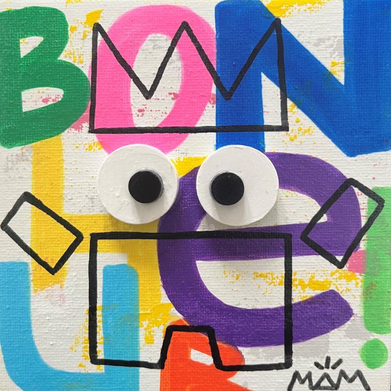 Painting BONHEUR by Mam | Painting Pop-art Society Pop icons Minimalist Acrylic