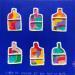 Painting BLUE BOTTLES by Mam | Painting Pop-art Society Pop icons Still-life Acrylic