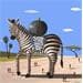 Painting Zèbre et figue by Lionnet Pascal | Painting Surrealism Animals Acrylic