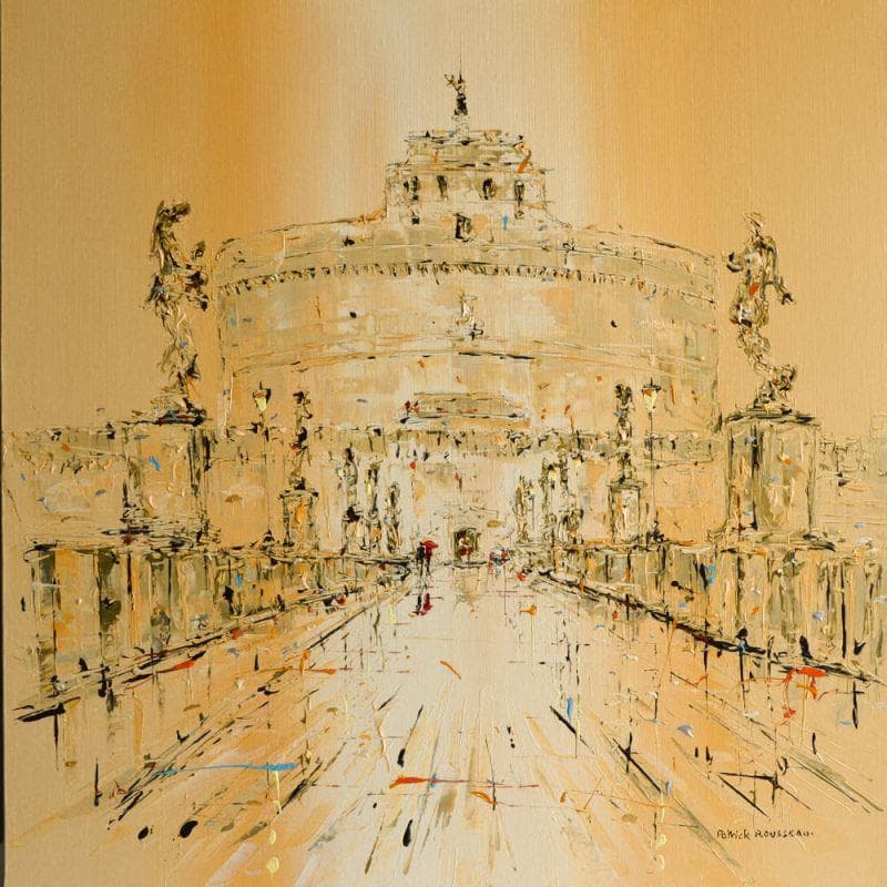 Painting Castel San Angelo by Rousseau Patrick | Painting Figurative Oil Urban