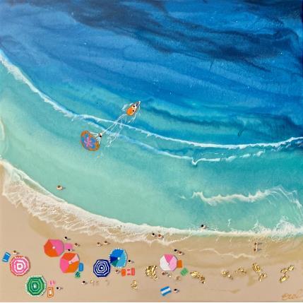 Painting Quand le vent revient by Aurélie Lafourcade painter | Painting Figurative Acrylic, Resin Landscapes, Marine, Minimalist