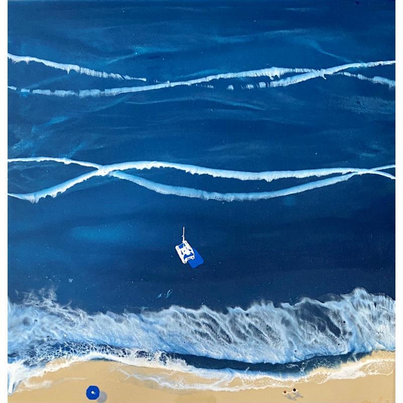 Gemälde Sailing enthousiasts von Aurélie Lafourcade painter | Gemälde Figurativ Marine Minimalistisch Acryl Harz