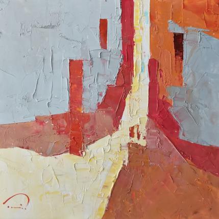 Peinture Réflexes rouges par Tomàs | Tableau Abstrait Huile scènes de vie, Urbain