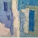 Peinture La maison bleue par Tomàs | Tableau Abstrait Urbain Scènes de vie Huile