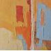 Painting Reflects orange by Tomàs | Painting Abstract Urban Oil