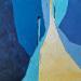 Peinture Espace bleu par Tomàs | Tableau Abstrait Urbain Scènes de vie Huile