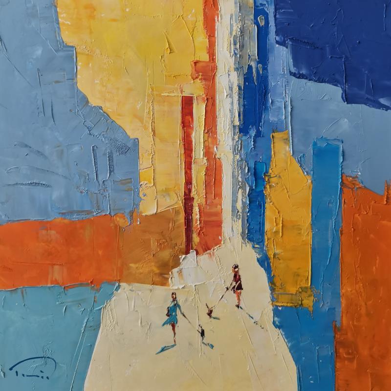 Painting Les chiens by Tomàs | Painting Abstract Oil Life style, Urban