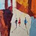 Painting Les amis by Tomàs | Painting Abstract Urban Life style Oil