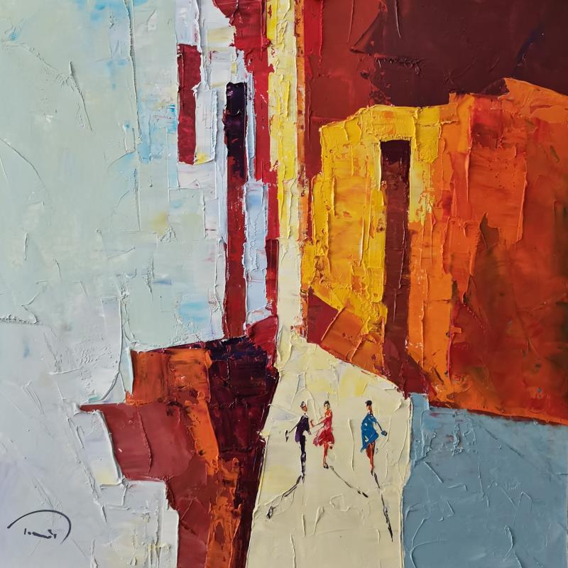 Painting Les amis by Tomàs | Painting Abstract Oil Life style, Urban