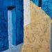 Painting La porte bleue 1 by Tomàs | Painting Abstract Urban Life style Oil