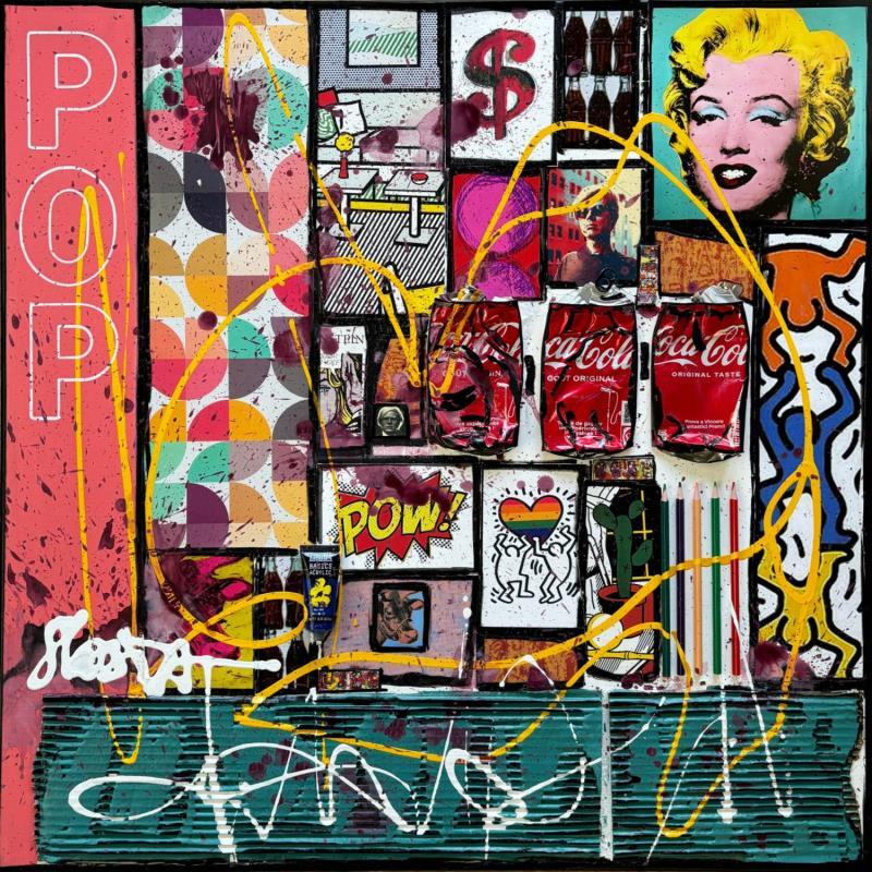 Painting POP by Costa Sophie | Painting Pop-art Acrylic, Gluing, Upcycling Pop icons