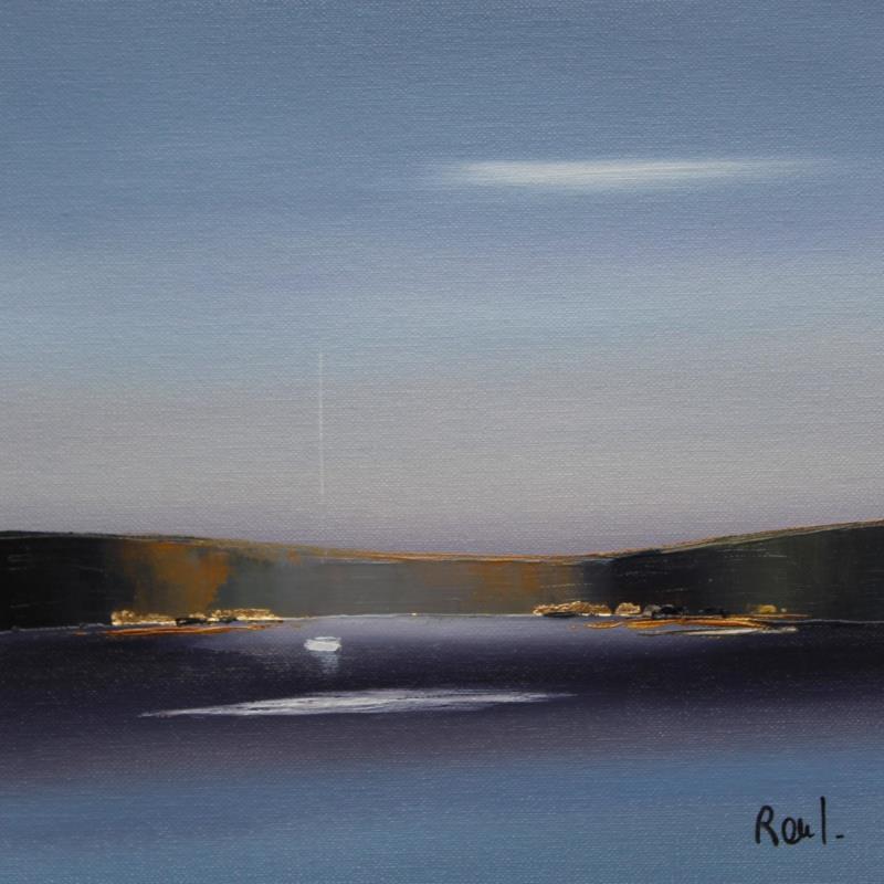 Peinture Douce quiétude 51 par Roussel Marie-Ange et Fanny | Tableau Figuratif Marine Minimaliste Huile