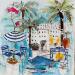 Gemälde Beau rivage von Colombo Cécile | Gemälde Figurativ Landschaften Natur Alltagsszenen Aquarell Acryl Collage Tinte Pastell