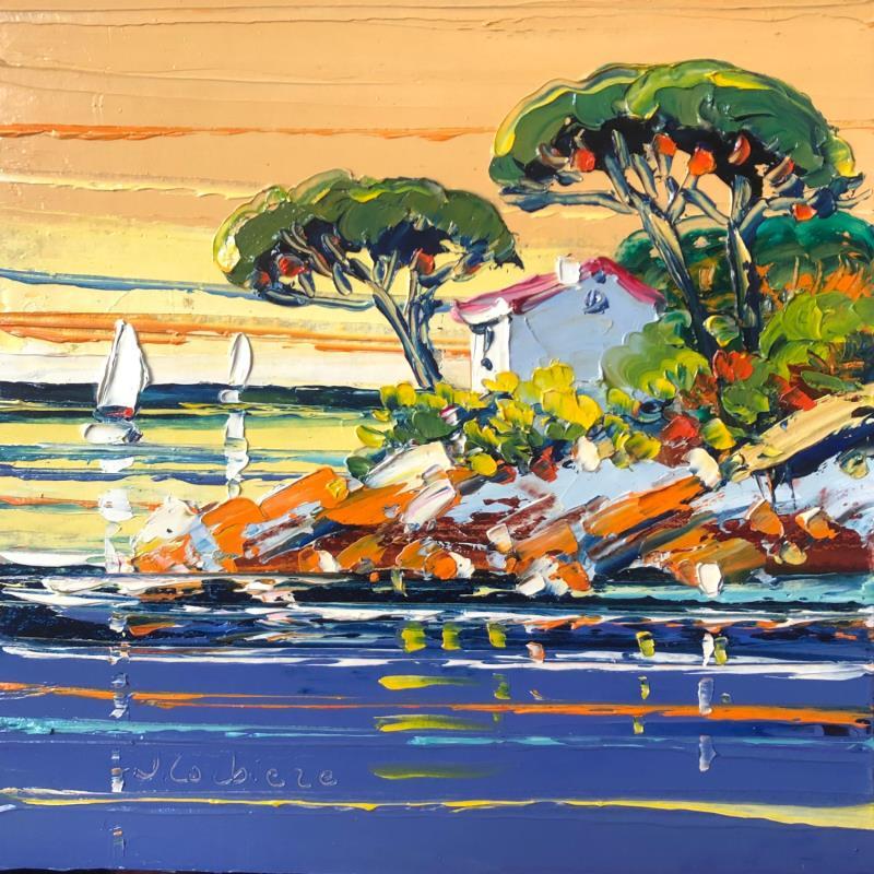 Painting Soirée dorée by Corbière Liisa | Painting Figurative Oil Landscapes, Marine, Pop icons