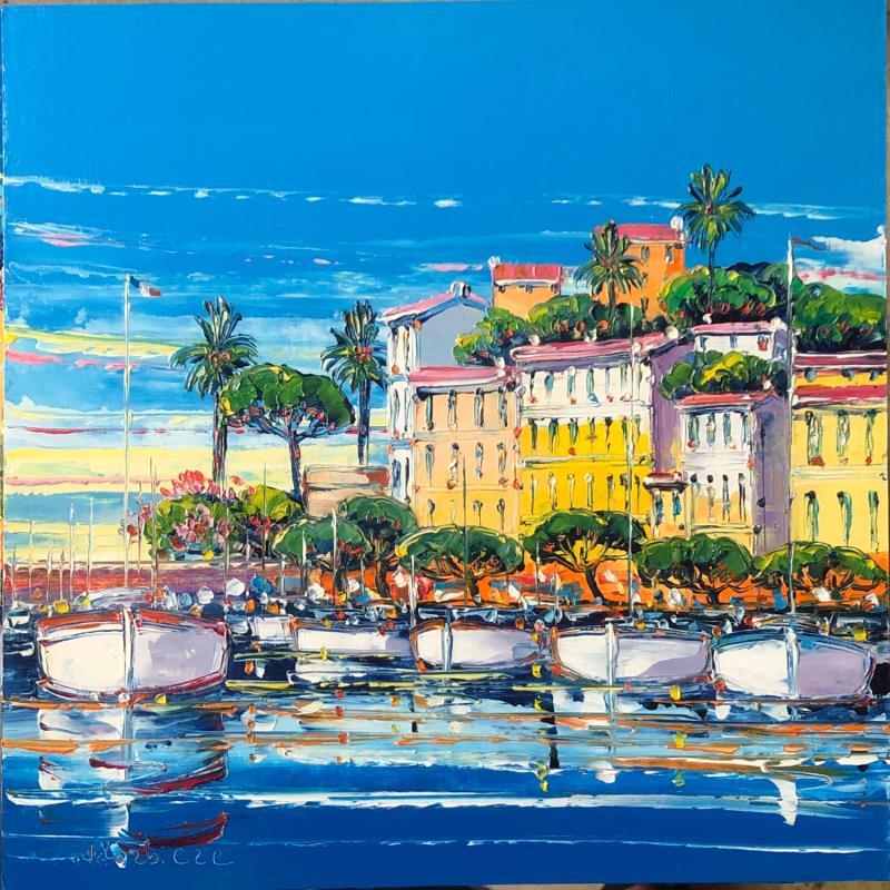Painting Bateaux dans le Vieux port, Nice by Corbière Liisa | Painting Figurative Landscapes Oil