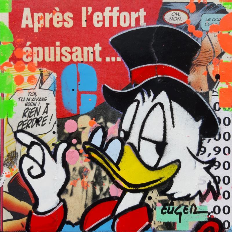 Painting APRES L'EFFORT by Euger Philippe | Painting Pop-art Acrylic, Cardboard, Gluing Pop icons