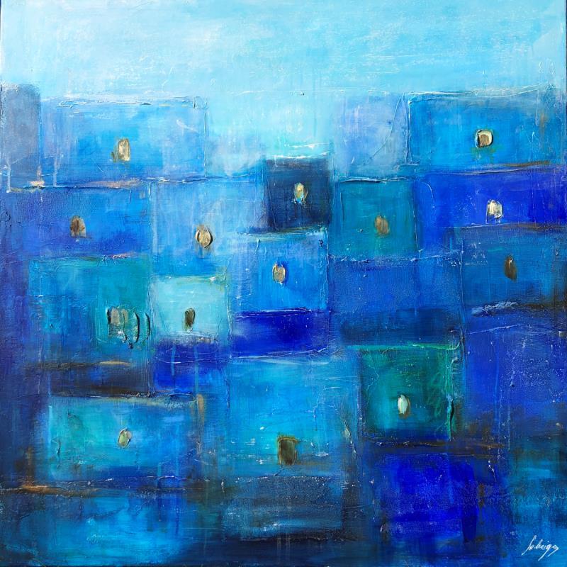 Peinture Marrakech Blue par Solveiga | Tableau Abstrait Acrylique, Huile Architecture