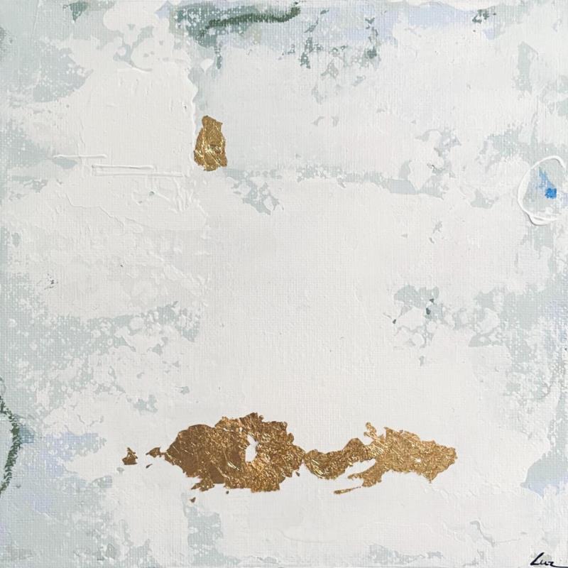 Peinture Nous deux par Luz Alexandra | Tableau Abstrait Acrylique, Feuille d'or, Pastel Minimaliste