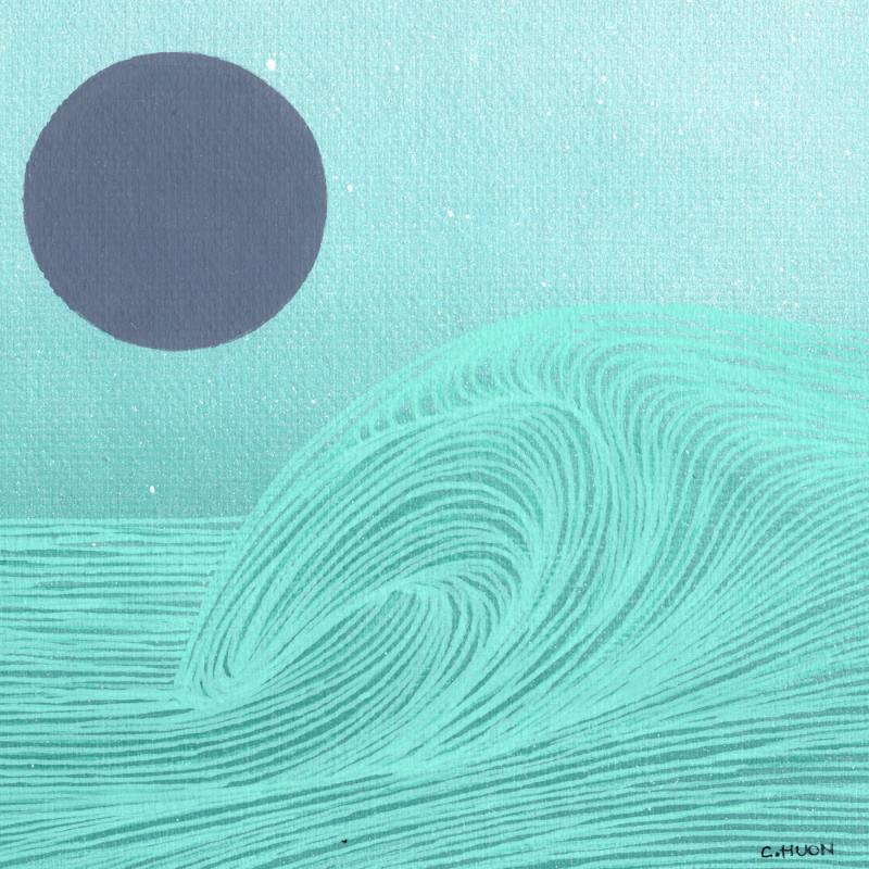 Gemälde Glaciale fluidité von Huon Coralie | Gemälde Figurativ Landschaften Marine Natur Acryl