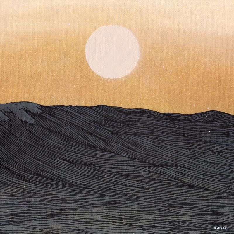 Gemälde Matins dorés von Huon Coralie | Gemälde Figurativ Landschaften Marine Natur Acryl