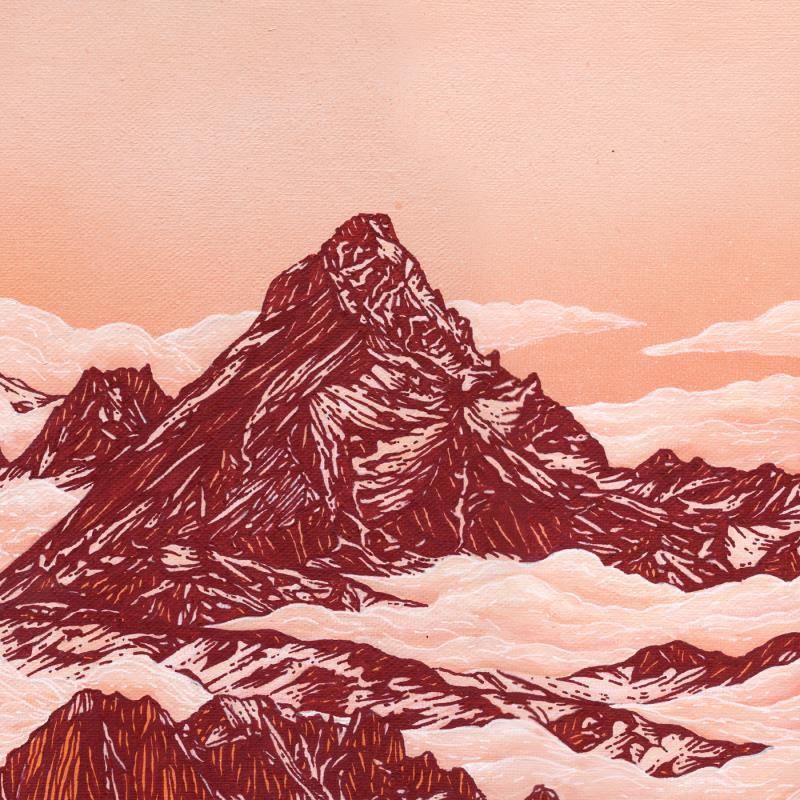 Gemälde Mont Viso  von Huon Coralie | Gemälde Figurativ Landschaften Natur Acryl