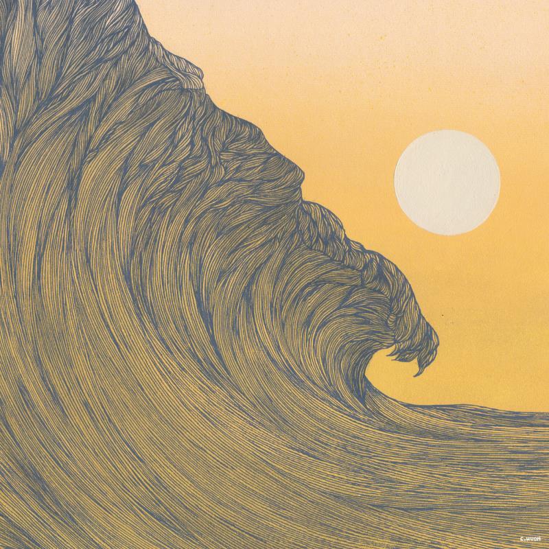 Gemälde Vague de joie von Huon Coralie | Gemälde Figurativ Landschaften Marine Natur Acryl