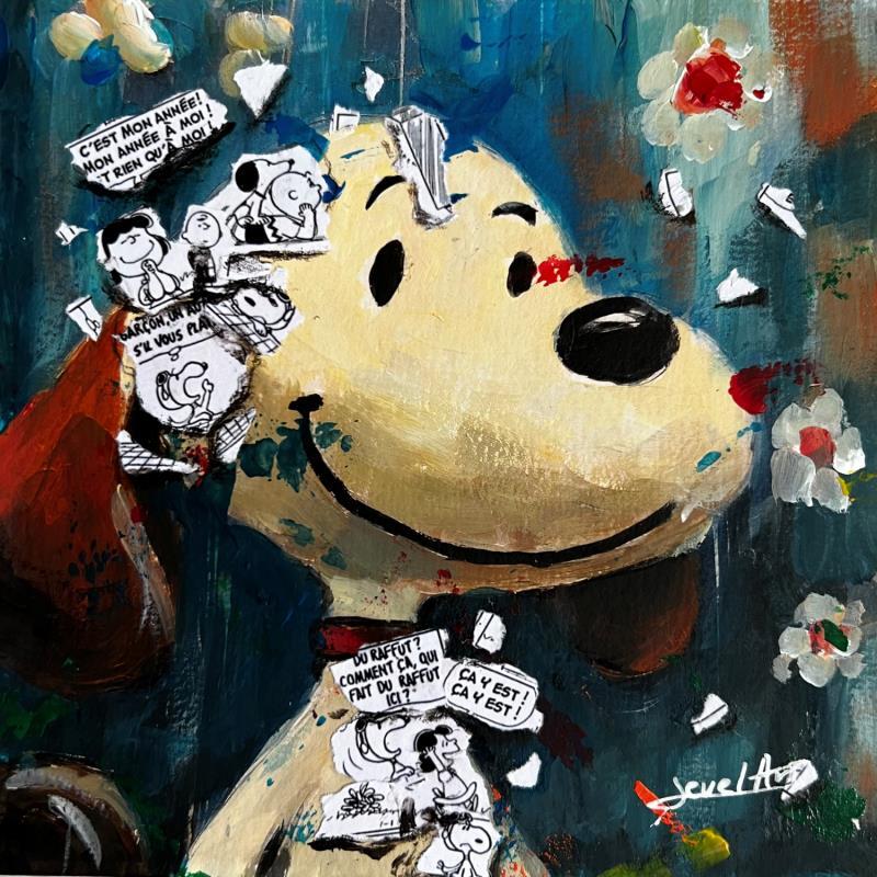 Painting Snoopy by Caizergues Noël  | Painting Pop-art Acrylic, Gluing Child, Pop icons, Portrait