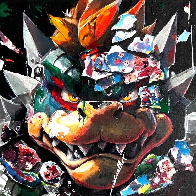 Painting Bowser by Caizergues Noël  | Painting Pop-art Acrylic, Gluing Child, Cinema, Pop icons
