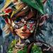 Painting Link by Caizergues Noël  | Painting Figurative Portrait Pop icons Child Acrylic Gluing