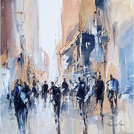 Painting Foule by Poumelin Richard | Painting Figurative Mixed Urban