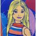 Gemälde Barbie Retro von Revel | Gemälde Pop-Art Gesellschaft Kino Kinder Acryl Posca
