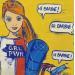 Peinture Barbie fitness par Revel | Tableau Pop-art Société Cinéma Enfant Acrylique Posca
