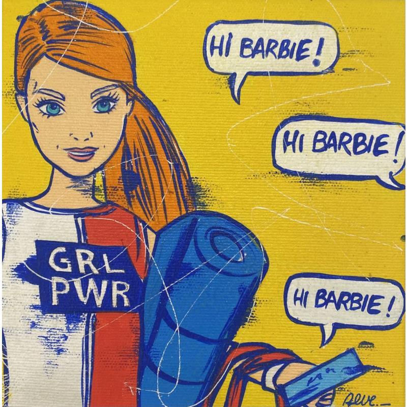 Painting Barbie fitness by Revel | Painting Pop-art Acrylic, Posca Child, Cinema, Pop icons, Society