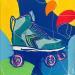 Gemälde Roller pop von Revel | Gemälde Pop-Art Sport Acryl Posca