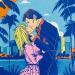 Gemälde Cruch a Miami von Revel | Gemälde Pop-Art Alltagsszenen Acryl Posca