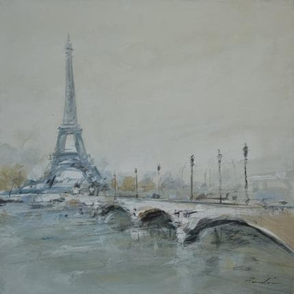 Painting Tour Eiffel by Poumelin Richard | Painting Figurative Mixed Urban
