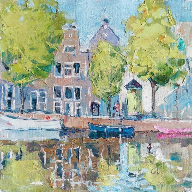 Painting Le canal d'Amsterdam en début de l'été  by Dontu Grigore | Painting Figurative Oil Urban