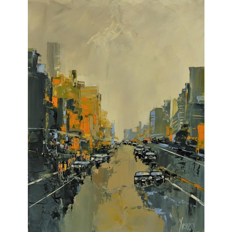 Painting Modern City by Dessein Pierre | Painting Figurative Urban Oil