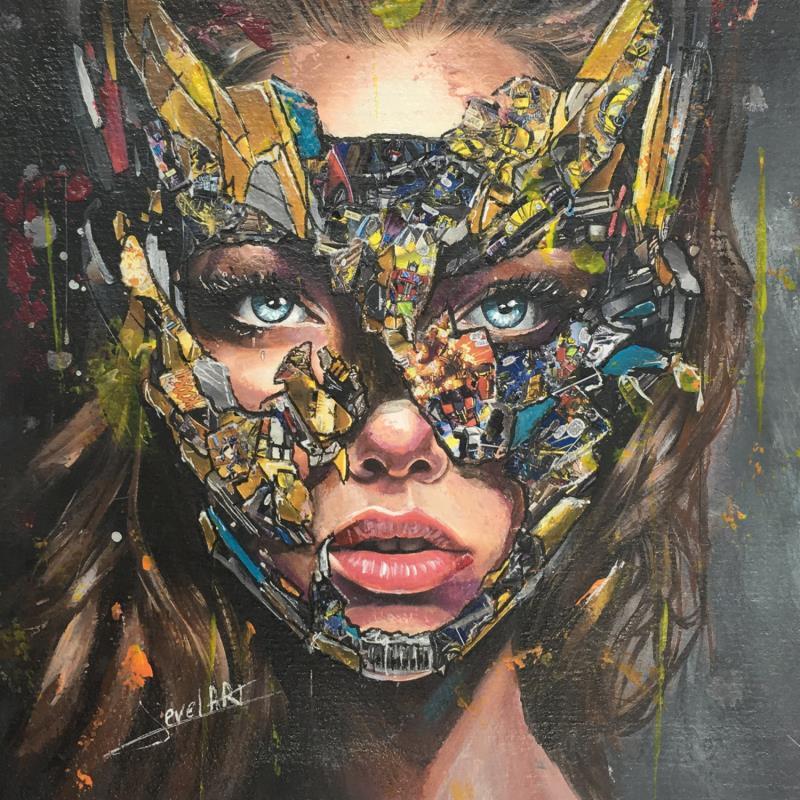 Painting BUMBLEBEE by Caizergues Noël  | Painting Pop-art Acrylic, Gluing Cinema, Pop icons
