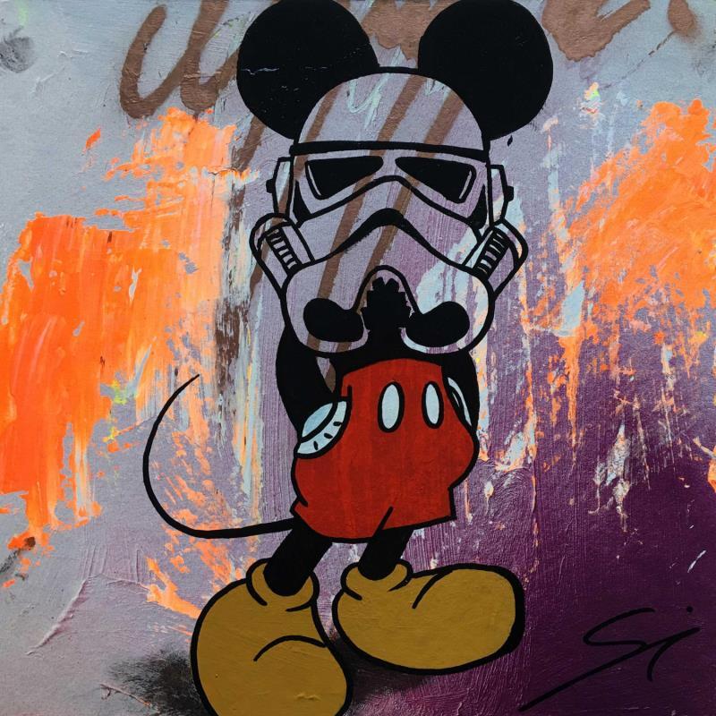 Peinture Mickey is the new warrior par Mestres Sergi | Tableau Pop-art Icones Pop Graffiti Acrylique