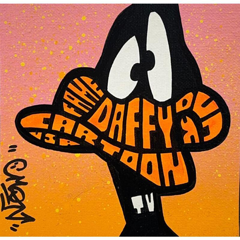 Gemälde DAFFY DUCK FACE von Cmon | Gemälde Pop-Art Pop-Ikonen